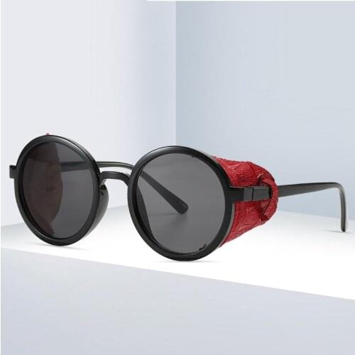 Classic Vintage Men Steampunk Sunglasses Anti-reflective Round Plastic Glasses Fashion Women Driving Sun Glasses Uv400