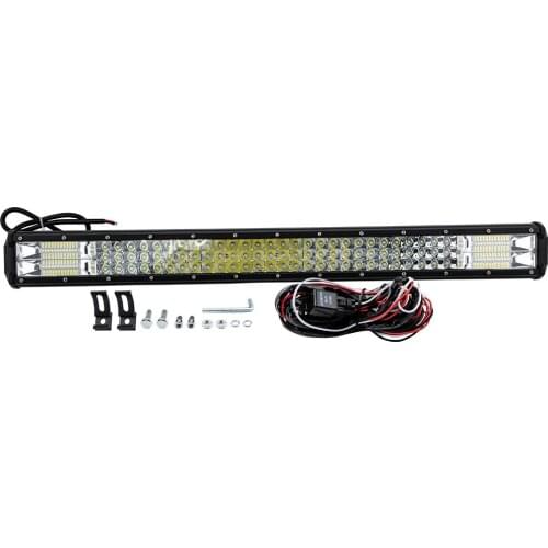 4WD 6500K 28inch Led Work Light Bar Combo Beam Tri-rows Fog Car Lamp for Offroad Boat ATV SUV Spot Combo Offroad Driving Lamp
