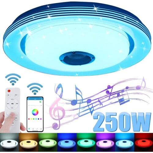 250W LED RGB Intelligent Music Ceiling Light Lamp APP and Remote Control 220V Modern bluetooth Dimmable Colorful Light 40CM
