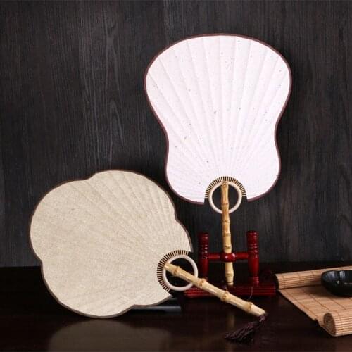 Technology Bamboo Fan Banana Fan Xuan Paper Circular Fan Blank Fan Classical Xuan Paper Sensu Hand Two-sided Bamboo Root Sensu