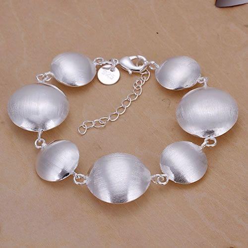 Wholesale High Quality Jewelry Bridal Jewelry Silver Color Fashion Round Head Bracelets For Women Best Gift SMTH208