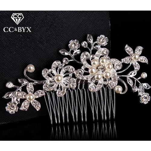 CC Wedding Jewelty Hairwear Combs for Brides Pearl & Crystal Engagement Party Accessories for Women Bridal Hairpins Fashion A004