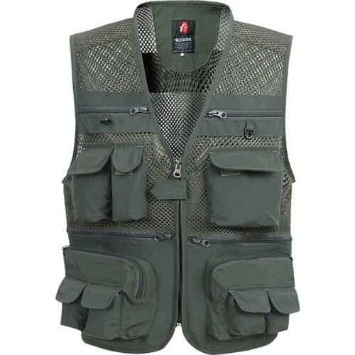 Summer Mesh Vest for Men Spring Autumn Male Casual Thin Breathable Multi Pocket Waistcoat Mens Baggy 5XL Vest with Many Pockets