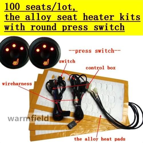 100 seats/lot,DHL free,the alloy car seat heater pads with round two positions switch,car seat heating pads,car heater
