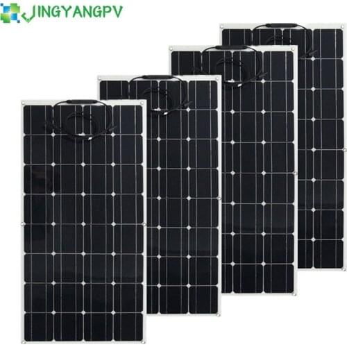 100W 200W 300W 400W Solar Panel 12V Flexible Solar Panel Monocrystalline Solar Cell 100watt PV Panel For 1000W Home System Kits