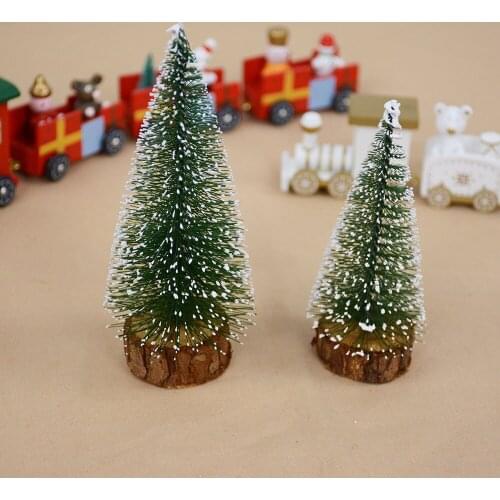 12pcs/lot 3.5cm 4.5cm 6.5cm Christmas Tree Decorations Mini Snow Pine Needle Tree Table Decor New Yer Supplies For Home zz41