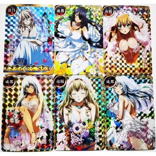18pcs/set Ikkitousen Wedding Dress Sexy Girl Toys Hobbies Hobby Collectibles Game Anime Collection Cards
