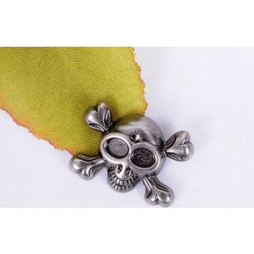 20X Retro Silver Biker Punk Skull Bone Cross Fasteners Rivets Spike Studs 20*14mm