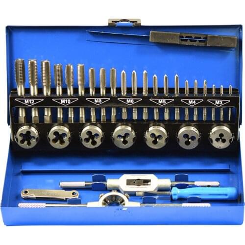 32PCS Professional Tap Die Set Sheet Metal Hand Tools For Straight Accurate Thread Cutting With Storage Case