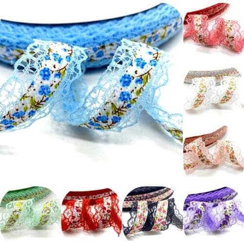 5Yards/lot 2.5mm Cotton Lace Ribbon Handmade Design Printed Cotton Ribbons For Wedding Christmas Decoration DIY Sewing Fabric