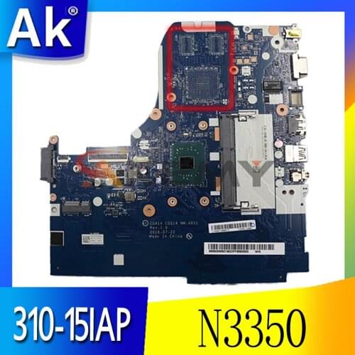 CG414 CG514 NM-A851 For lenovo ideapad 310-15IAP Laptop Motherboard 80TT CPU:N3350 SR2YB FRU:5B20M52763 100% Test ok