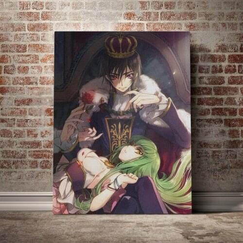 Code geass CC Lelouch anime Wooden Frame Canvas poster Framed Painting wall Art decor Living room Study Home Decoration Prints