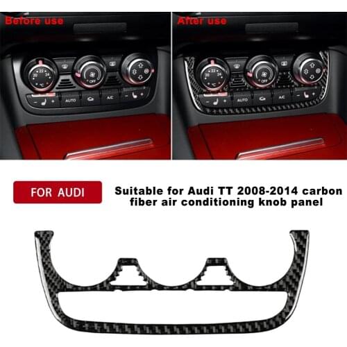 Car Air Conditioning Button Strip Carbon Fiber Decorative Sticker for Audi TT 8n 8J MK123 TTRS 08 2009 2010 2011 2012 2013 2014