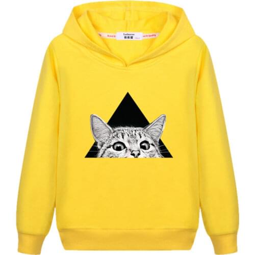 Aimi Lakana Fashion & Funny Hoodie for kids Cat Face Design Sweatshirt boys girls Long Sleeve Cotton Pullover Autumn Jacket Coat