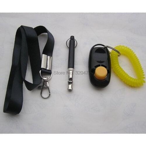 DHL 500set 3 in 1 Ultrasonic Dog Whistle+Adjustable Pet Training Clicker+Free Lanyard Set Pet Dog Training Supplies