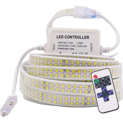 Dimmable 5730 Led Strip Flexible Ribbon Tape 110V 220V 240LEDs/M Outdoor Waterproof Led Strip Light EU/US/UK/AU Set LED Light
