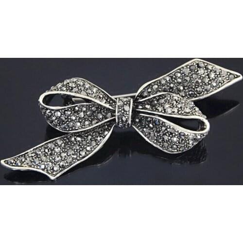 Earofcorn Best Selling Europe and The United States Retro Black Bow Brooch Brooch Suit Collar Needle Jewelry Accessories