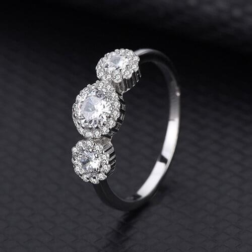 Europe And The United States S925 Sterling Silver Ring Ladies Three Lives Diamond Ring Hot Selling Explosive Hand Jewelry