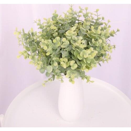 6pcs Eucalyptus Artificial Plants Bouquet for Home Decor Plastic Fake Plant Leaves Eucalipto Shooting Prop Home Decoration Green