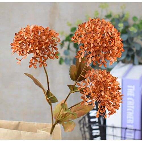 Artificial 3 Head Hydrangea Wood Plastic Hydrangea Snowball Dandelion Wedding Wedding Hotel Decoration Plastic Artificial Flower