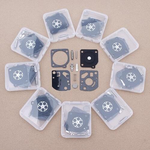 10pcs/lot Carburetor Rebuild Kit For ZAMA RB-78 Weedeater Featherlite Poulan FL20 FL25 Brush Cutter Replacement Spare Part Carb