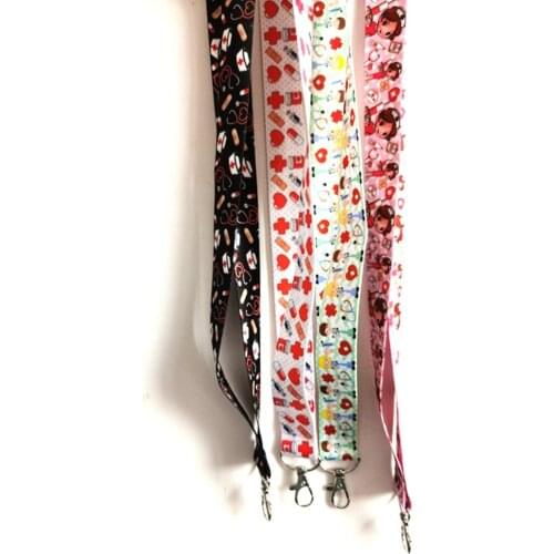 Hot New 20 pcs Doctors nurse Neck Strap Lanyards Badge Holder Rope Pendant Key Chain Accessories Gift