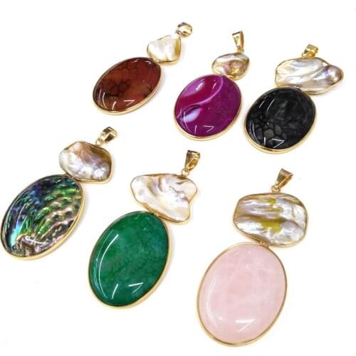Natural Stone Trendy Agates Pendants Oval Shape Pendant for Jewelry Making Diy necklace accessories Size 31x76mm