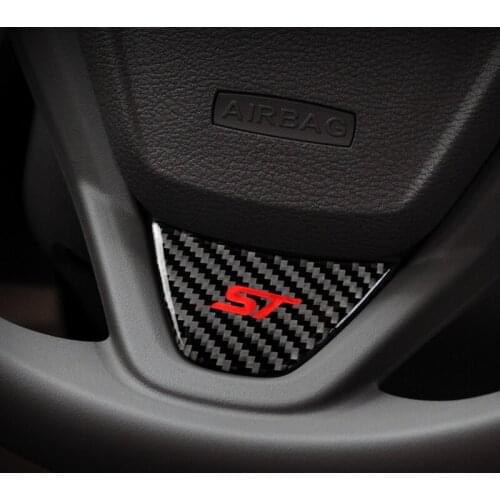 Carbon Fiber interior Steering Wheel Emblem Stickers for Ford fiesta 2011 2012 2013 ecosport ST B-MAX Car-Styling Accessories