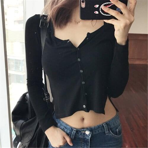 New Spring Top Sexy T Shirt Women Elasticity T-Shirt Korean Style Tee Woman Clothes Slim Tshirt Female Skinny Long Sleeve Tops