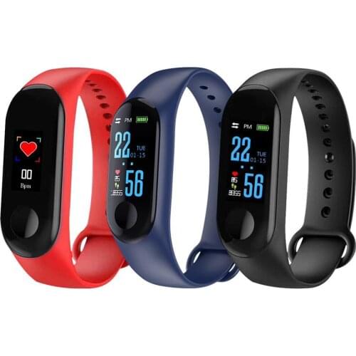 NEW M3 Color Screen Smart Bracelet Fitness Tracker Heart Rate Blood Pressure Monitor Waterproof Sports Wristband for Android iOS