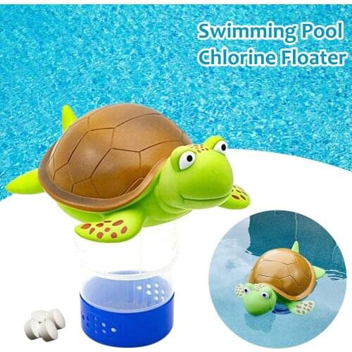 Pool Floater Sea Turtle Chlorine Swimming Pool Animal Dispenser Suitable For 3inch Tablet For Kids Swimming Float Toys