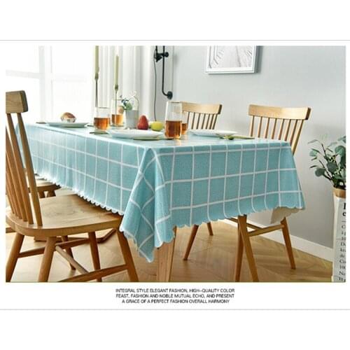 PVC Plastic rectangular Thicken Tablecloth Lattice printed Waterproof Oilproof kitchen dining Table colth Cover Mat Oilcloth