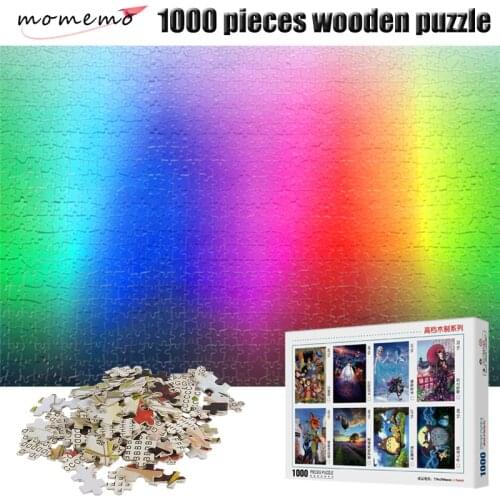 MOMEMO RGB Rainbow Puzzles 1000 Pieces Gradient Color Pattern Wooden Jigsaw Puzzles Adult Assembling Toys Creative Puzzle Toys