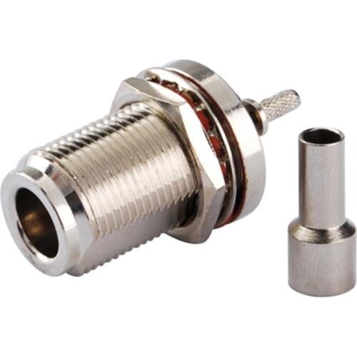 RF Connector Adapter Coaxial N Female Bulkhead O-ring Crimp for RG174 RG316 Cable N Type Female Jack RF Connector