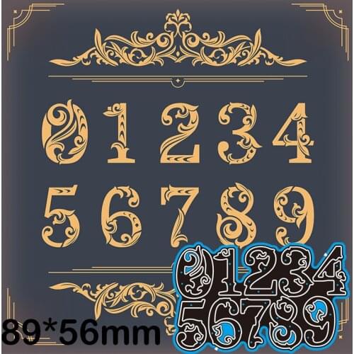 Cutting Dies Number Card 0-9 Stencil Craft for Scrapbook Stamps Dies Embossing Paper Gift Card 89*56mm