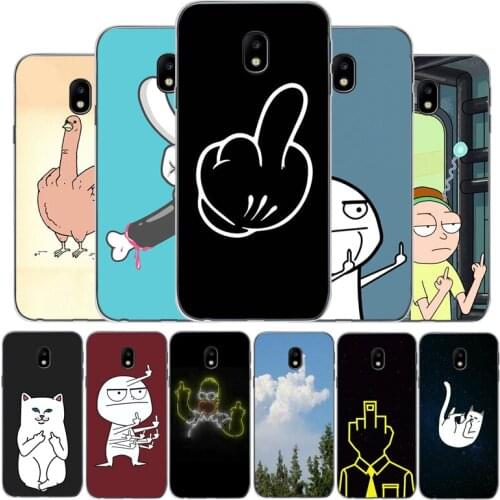 Middle finger phone case For Samsung J3 J4 J5 J6 J7 J8 Plus 2017 2016 2018 J7MAX U.S. Edition version soft Back Cover