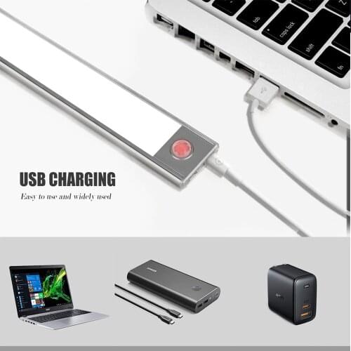 Usb led 20cm 40cm Led cabinet light portable motion sensor closet light kitchen bedroom lighting wall light with magnetic lights