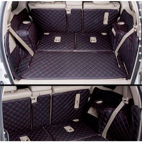 High quality! Full set car trunk mats for Toyota Land Cruiser Prado 150 7 seats 2019-2010 waterproof cargo liner boot carpets