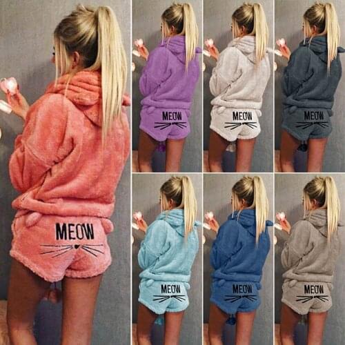 Ladies 2-Piece Pajamas, Ladies Flannel Warm Pajamas, Home Service Suit