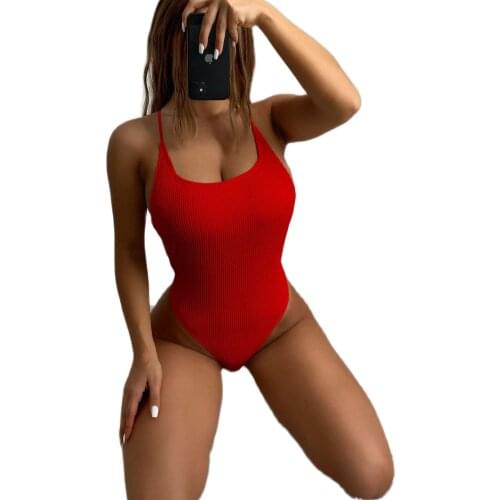 Women Sexy Cross Halter Bikini One Pieces Swimsuit Solid High Waist Luxury Swimwear Women 2021 High Quality Plus Size Beachwear