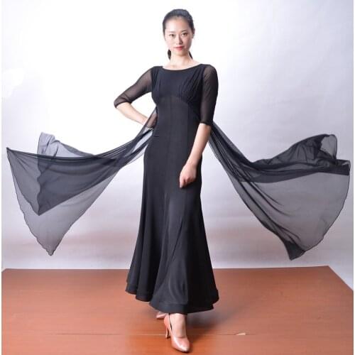 New Black Ballroom dance costumes sexy spandex stones ballroom dance dress for women ballroom dance competition dresses