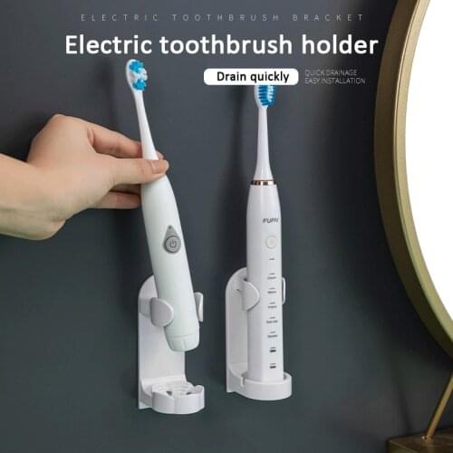 1Pcs Electric Toothbrush Organizer Holder Traceless Stand Rack Organizer Wall-Mounted Holder Space Saving Bathroom Accessories