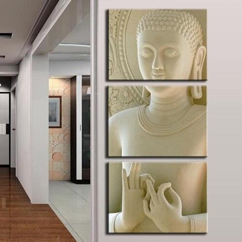 3 panels Buddha Canvas Print Painting Zen Meditation Wall Art Picture Traditional Still Life Artwork For Living Room Decoration