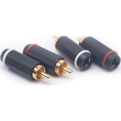4pcs/8pcs XSSH audio DIY HIFI HI-END Audio Video AC Cable 7mm Gold Plated RCA Plug Connector jack