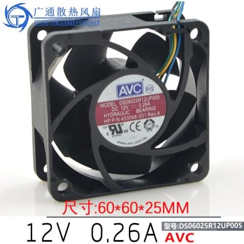 6025 12 v 0.26 A four-wire PWM controlled speed DS06025R12UP005 cooling fans