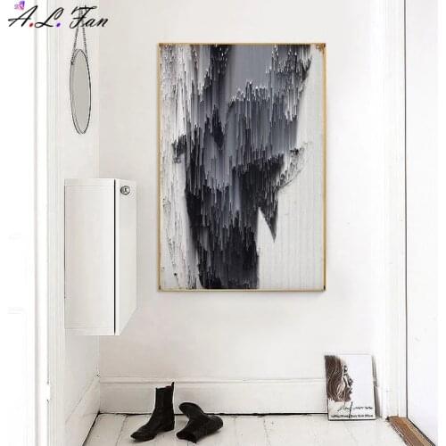 Abstract Lines Black Morden Poster and Print Canvas Painting Art Home Decor Wall Art Poster Picture for Living Room