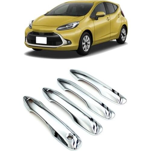 Car Exterior Door Handle Cover Trim for Toyota AQUA Prius C 2021 Car Accessories Chrome