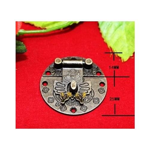 Antique antique Bronze vintage style Decorate Jewelry Gift Wooden Box Hasp wooden hasp lock A7