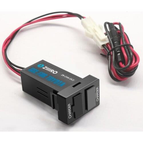 Car Interface Dual USB Charger Connector Adapter and USB Audio Input Socket for TOYOTA Corolla Auris Levin Camry Reiz RAV4