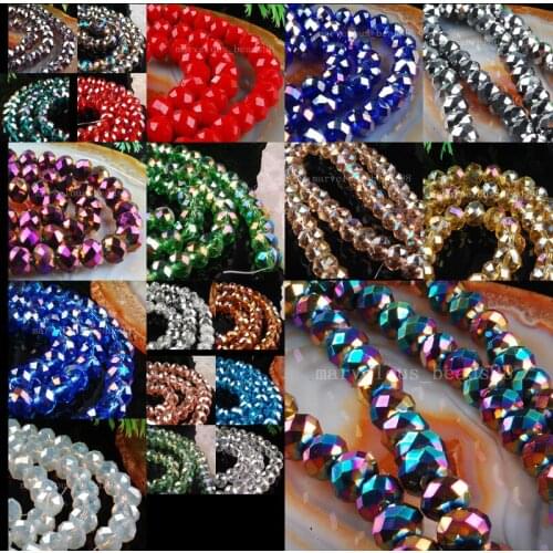 Free Shipping Beautiful jewelry 5x8 Multicolor Crystal Faceted Rondelle Loose Beads WB0065
